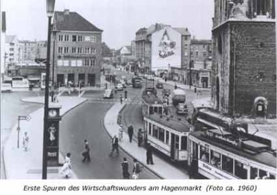 Erste Spuren des Wirtschaftswunders am Hagenmarkt